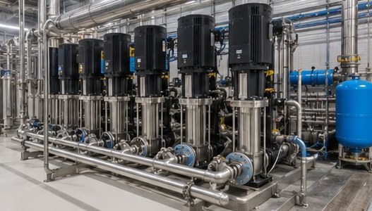 Vertical multistage pump skid with piping